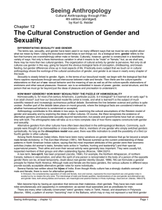 The Cultural Construction of Gender and Sexuality