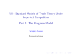 Standard Models of Trade Theory Under Imperfect