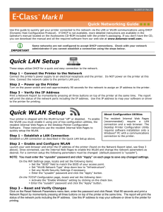 E-Class Mark II LAN Setup - Datamax