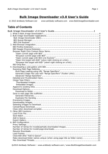 Bulk Image Downloader v3.0 User`s Guide Table of Contents