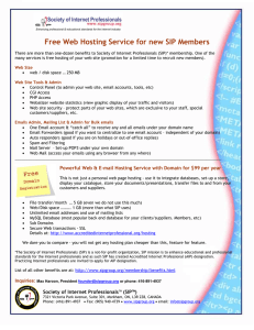 Free Web Hosting Service for new SIP Members