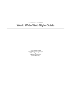 Fullerton College World Wide Web Style Guidelines