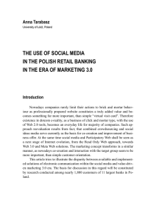 THE uSE OF SOCIAL MEdIA IN THE POLISH RETAIL BANKING IN