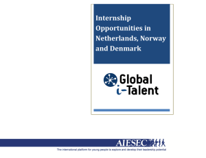 Internship Opportunities in Netherlands, Norway and Denmark