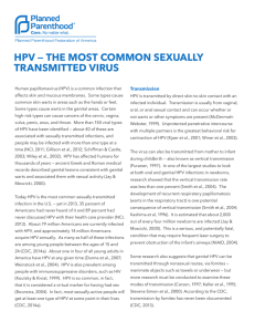 hpv — the most common sexually transmitted virus