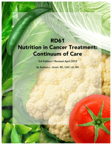 RD61 Nutrition in Cancer Treatment