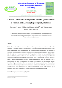 Cervical Cancer and Its Impact on Patients Quality of Life in Fatimah