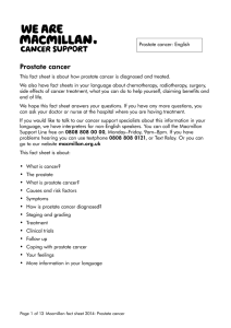 Prostate cancer - Macmillan Cancer Support