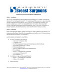 Performance and Practice Guidelines for Mastectomy