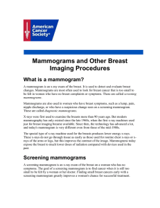 Mammograms and Other Breast Imaging Procedures