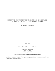 effective non-toxic treatments for cancer are available