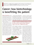 Cancer: how biotechnology is benefitting the patient