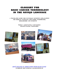 glossary for basic cancer terminology in the navajo