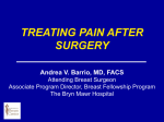 TREATING PAIN AFTER SURGERY Andrea V. Barrio, MD, FACS Attending Breast Surgeon