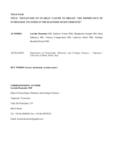 title page title: “metastasis of ovarian cancer to breast: the