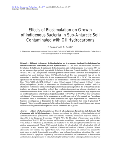 effects of biostimulation on growth of indigenous bacteria in sub