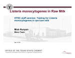 Listeria monocytogenes in Raw Milk