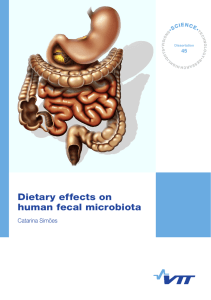 Dietary effects on human fecal microbiota