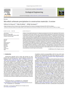 Ecological Engineering Microbial carbonate precipitation in