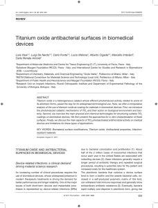 Titanium oxide antibacterial surfaces in biomedical devices