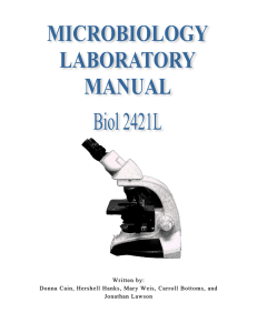 Microbiology Lab Manual Spring 2013