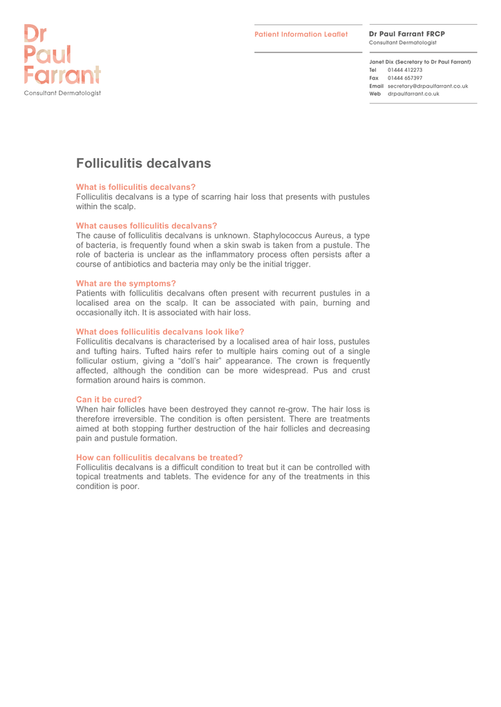 Folliculitis Decalvans