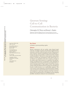 QUORUM SENSING: Cell-to-Cell Communication in Bacteria