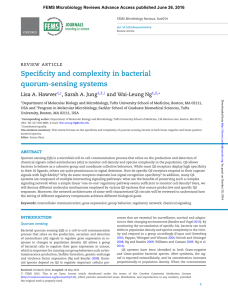 Specificity and complexity in bacterial quorum