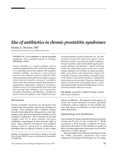 Use of antibiotics in chronic prostatitis syndromes