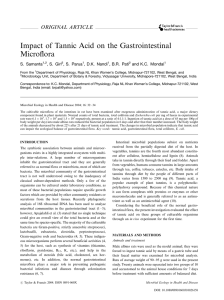 Impact of Tannic Acid on the Gastrointestinal Microflora