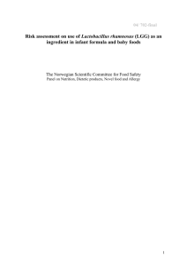 Risk assessment on use of Lactobacillus rhamnosus (LGG) as an