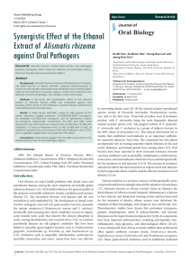 Synergistic Effect of the Ethanol Extract of Alismatis rhizoma against