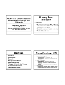 Urinary Tract Infection Adult Genito-Urinary Infections Epidemiology, Etiology, and