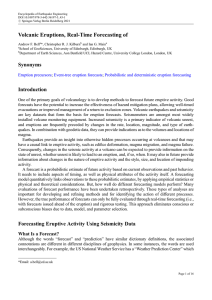 Volcanic Eruptions, Real-Time Forecasting of