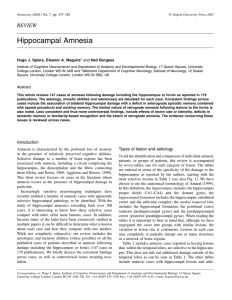 Hippocampal Amnesia - Institute of Cognitive Neuroscience