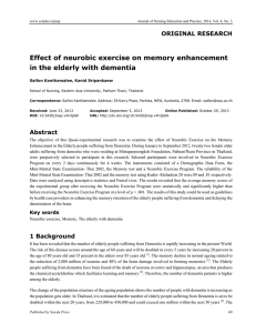 Effect of neurobic exercise on memory enhancement