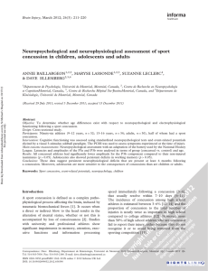Neuropsychological and neurophysiological assessment of sport
