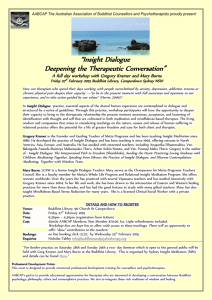“Insight Dialogue Deepening the Therapeutic Conversation”