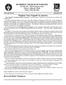 Original `Toro Nagashi` in America Reverend Kakei Nakagawa