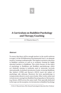 A Curriculum on Buddhist Psychology and Therapy/Coaching