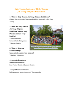 Brief Introduction of Holy Tantra Jin Gang Dhyana Buddhism