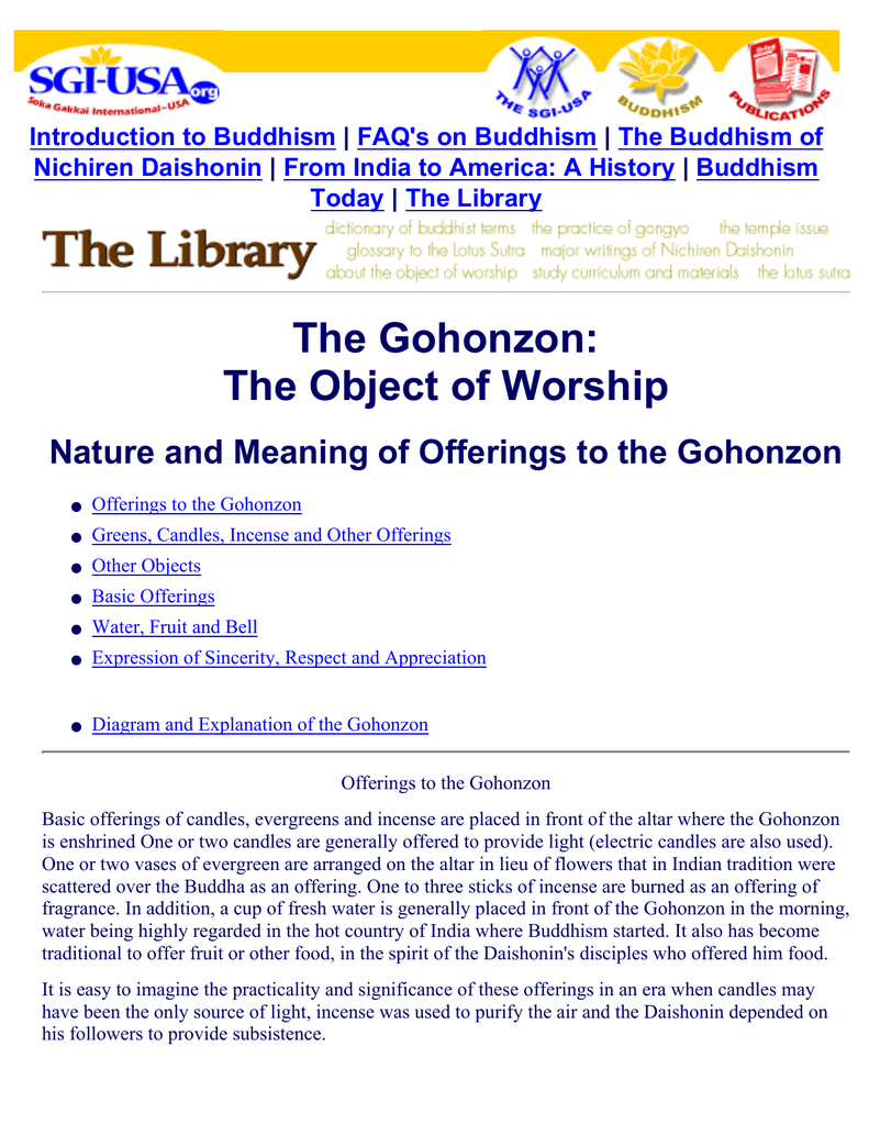 Diagram of the gohonzon