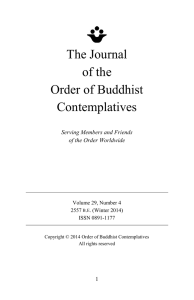Winter 2014 pdf - Journal of the Order of Buddhist Contemplatives