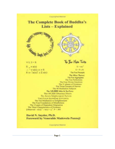 Buddha`s lists explained