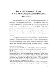 the role of diamond sutra in the vietnamese buddhist practice