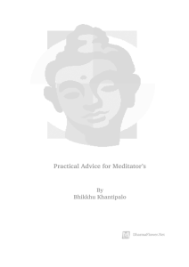Practical Advice for Meditator`s