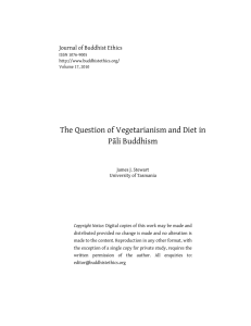 The Question of Vegetarianism and Diet in Pāli Buddhism