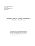 Response to Ven. Prof. Dhammavihari
