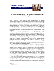 The Kalama Sutta: How Free is Freedom of Thought?