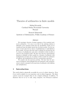 Theories of arithmetics in finite models